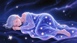 © Владимир Белобаба - Enchanting dreamscape of a child sleeping under starlit skies