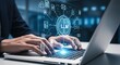 © mazzid - AI LLM Brain Concept Hands Typing on Laptop Digital Illustration
