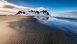 © John - sand and snow patterns on the beach at stokksnes vestrahorn