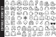 © MD: Chanmia - Editable Outline Icon Set of Winter Clothes and Cold Weather Activities