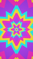 Wall Mural - psychedelic striped concentric star shapes expanding background loop