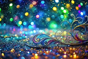 Wall Mural - enchanted glitter and lightscape a festive design with sparkling ornament