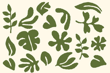 Wall Mural - abstract leaves texture collection.vector illustration.