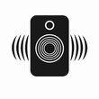 © Nasima - Audio speaker icon broadcasting sound waves. Symbol of music, volume, and acoustic vibration on a white background.
