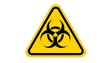 © graphic - Yellow triangle warning sign with biohazard symbol