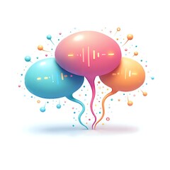 Wall Mural - colorful speech bubbles surrounded by dynamic circles