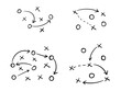 © katakari - Sports tactical layout with player position and arrow, hand drawn strategy diagrams