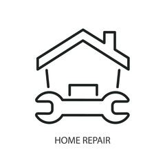 Sticker - home repair thin line vector icons.