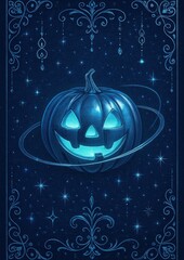 Canvas Print - mystical pumpkin galaxy wallpaper