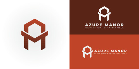 Wall Mural - a modern am initial logo for a real estate and construction company, featuring a bold, architectural