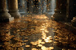 © john - Golden coins falling and covering the floor of a palace, creating an atmosphere of opulence and prosperity