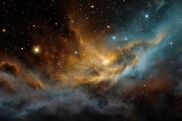 Wall Mural - vibrant cosmic nebula fills the space with a stunning array of stars and colors in a mesmerizing vie