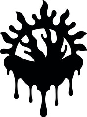 Wall Mural - dripping reef ornament black silhouette vector art design