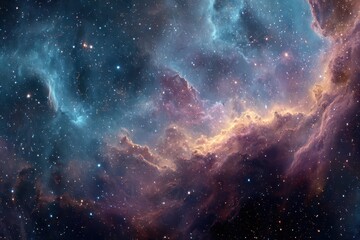 Wall Mural - vibrant cosmic space filled with a stunning nebula and twinkling stars, showcasing the beauty of the