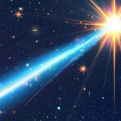 Wall Mural - blue glowing sparkles light vector lens flare explosion glitter line sun flash spark and stars light