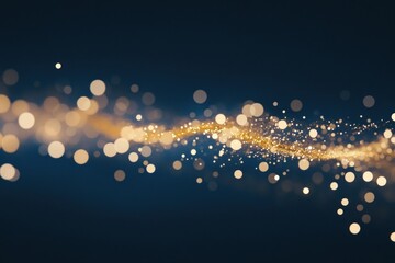 Wall Mural - Glitter bokeh dusty wave background sparkle lights.