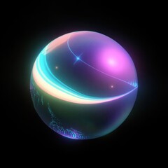 Canvas Print - sphere glow neon illustration.