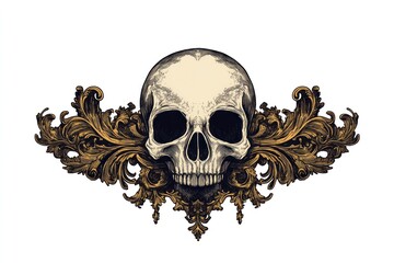 Wall Mural - A skull illustration vintage antique.