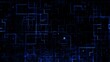 © StudioProX - Abstract Digital Grid with Glowing Blue Squares on Black Background Art Design