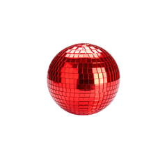 Wall Mural - a bright red, shiny disco ball with reflective mirrored facets