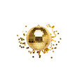 © EnelEva - A bright gold disco ball with a shimmering reflective mirror. Perfect for parties, clubs or celebrations