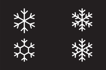 Wall Mural - set of snow lines icon. christmas snowflake icons isolated. snowflake icon outline style. set of sno