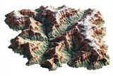 3D rendered topographic map of a canyon