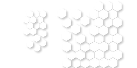 Wall Mural - abstract minimal white hexagonal background. luxury white pattern. futuristic abstract honeycomb mos