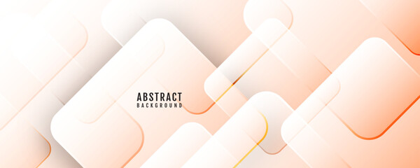 Wall Mural - 3d white orange abstract background overlap layer on bright space with cutout effect decoration. mod