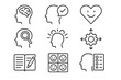 © Oleksandr - Outline icons of human head with brain, emotions, communication, and cognitive symbols