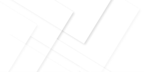 Wall Mural - white and gray overlap triangle geometric technology pattern. minimal rectangle randomly arranged wh