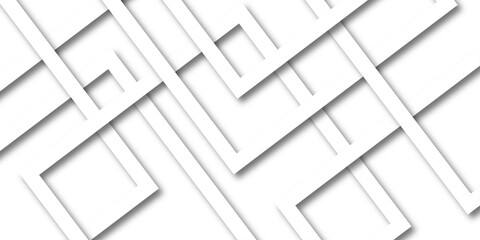 Wall Mural - white and gray overlap triangle geometric technology pattern. minimal rectangle randomly arranged wh