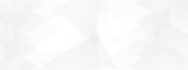 Wall Mural - white and gray overlap triangle geometric technology pattern. minimal rectangle randomly arranged wh
