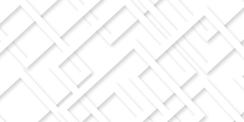 Wall Mural - white and gray overlap triangle geometric technology pattern. minimal rectangle randomly arranged wh