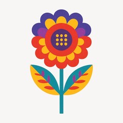 Wall Mural - colorful geometric floral illustration.