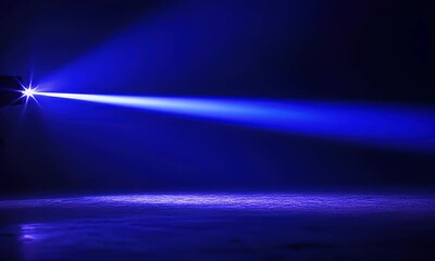 Wall Mural - abstract blue light beam with dark background for artistic use