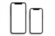 © AntariCode - Two sleek, modern frameless smartphones with blank white screens are displayed on a white surface.