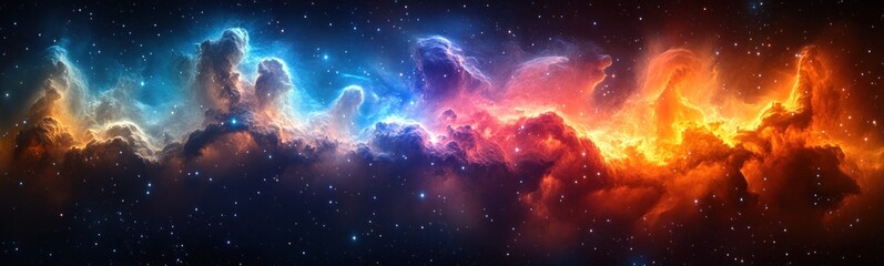 Wall Mural - colorful galaxy with stars and a black background