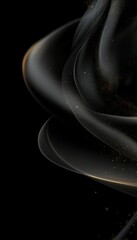 Wall Mural - abstract curve in black gold hue blending with delicate swirl pattern of golden texture in grayscale