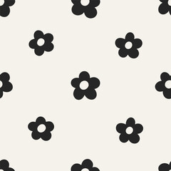 Wall Mural - daisy flowers, seamless pattern. endless floral texture, simple summer background design for spring 