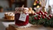 © Kenny - Festive cranberry jam in rustic kitchen with christmas decor