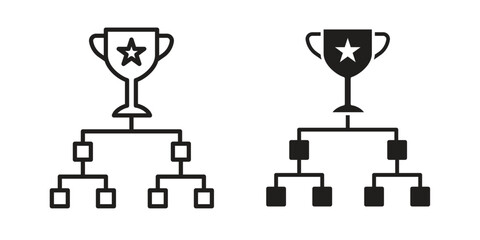 Wall Mural - Tournament icon set, line and black glyph style for food app website.