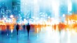© mashimara - Urban Silhouette: A mesmerizing blurred cityscape scene, capturing the rush and bustle of city life with silhouetted figures. Illustrating modern urban dynamics, movement.