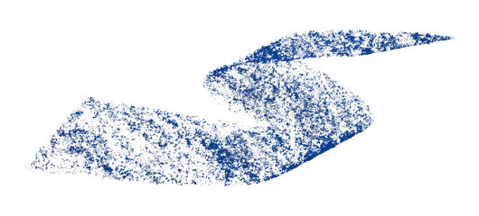 Blue crayon brush stroke isolated on transparent background