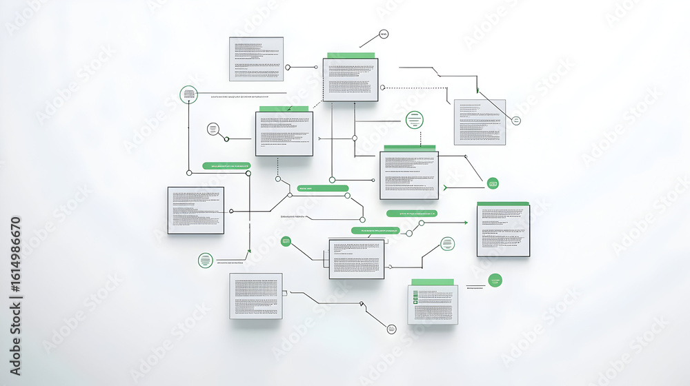 Complex interconnected data points visualized as a network diagram ...
