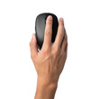 © Creativearts - Hand using a black wireless computer mouse isolated on transparent background