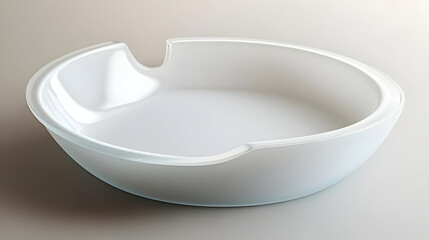 Wall Mural - Empty white ashtray, smooth curves, subtle rim, modern design