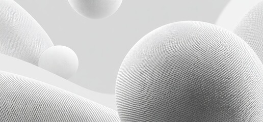 Abstract monochrome spheres and organic forms