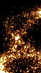 Wall Mural - glowing golden particles swirling through a dark void, forming a luminous trail with a sense of dyna