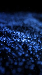 Poster - soft-focus abstract particles glowing in blue, resembling a dust field or magical data cloud in moti